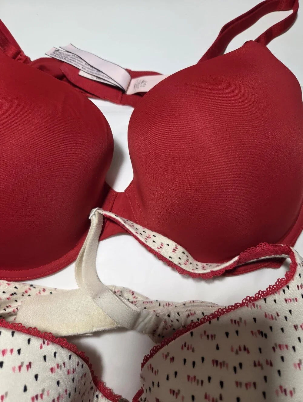 Set Of 3- Red, Cream & Pink Women's T-Shirt Bras - Everyday Support